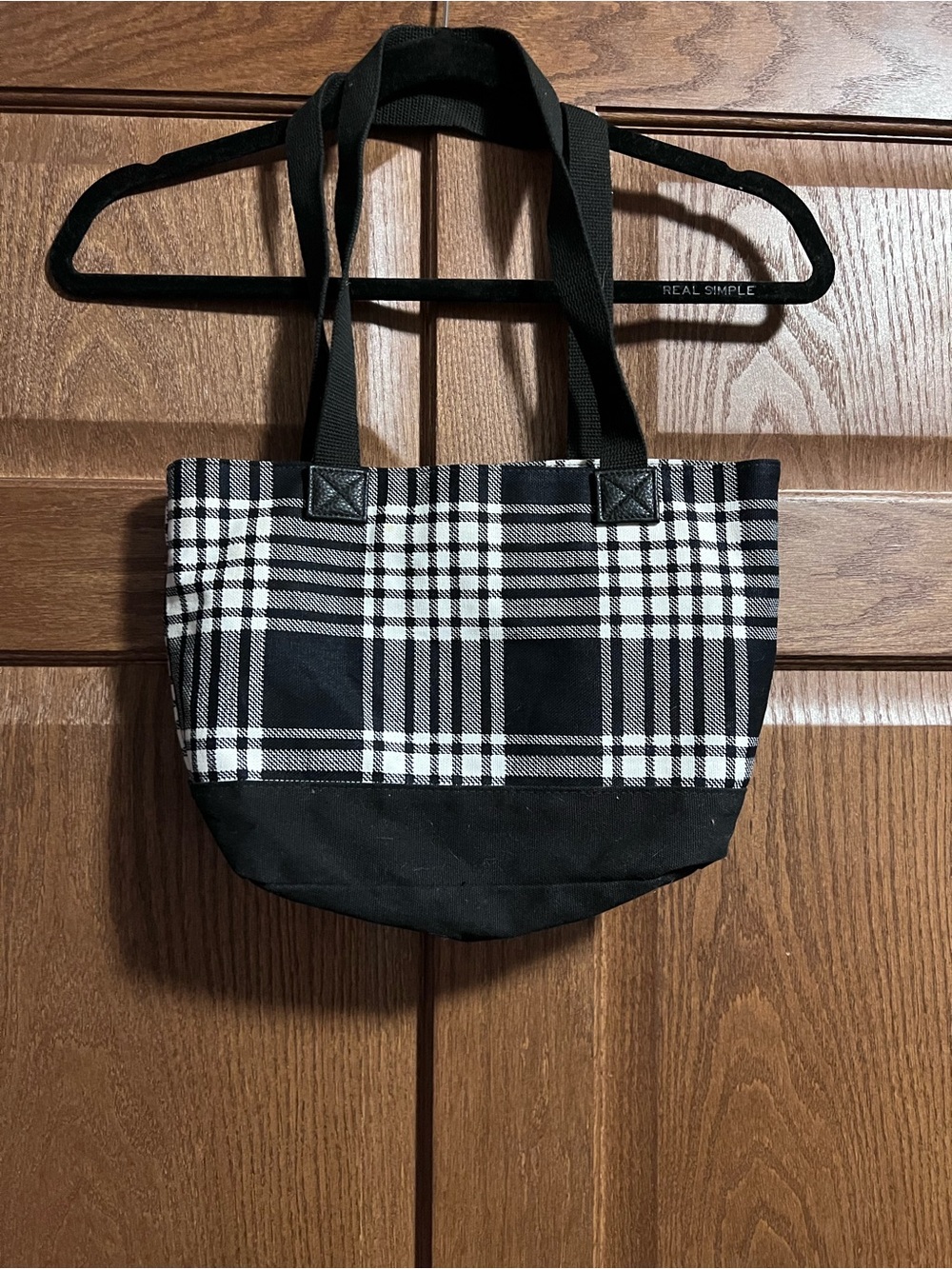 thirty-one Black and White Plaid Tote